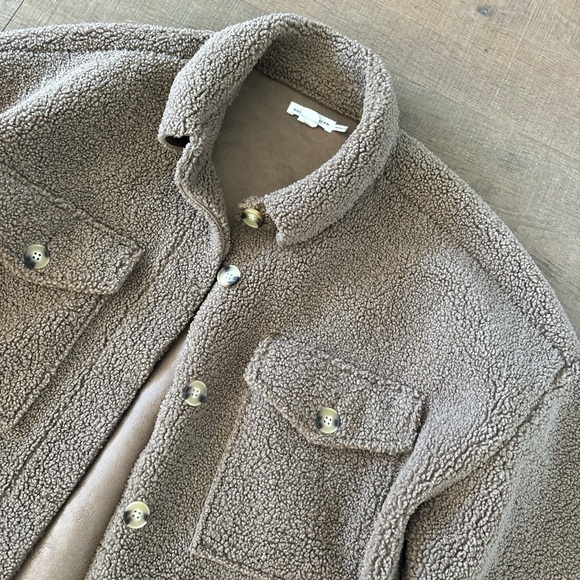 good american contour sherpa brown faux shearling - Picture 4 of 6